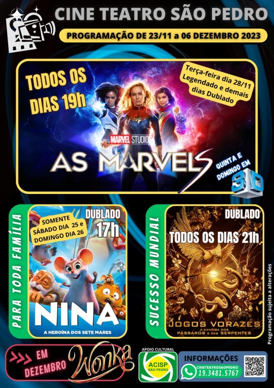 Evento cine-sao-pedro---programacao-23-a-29-de-novembro